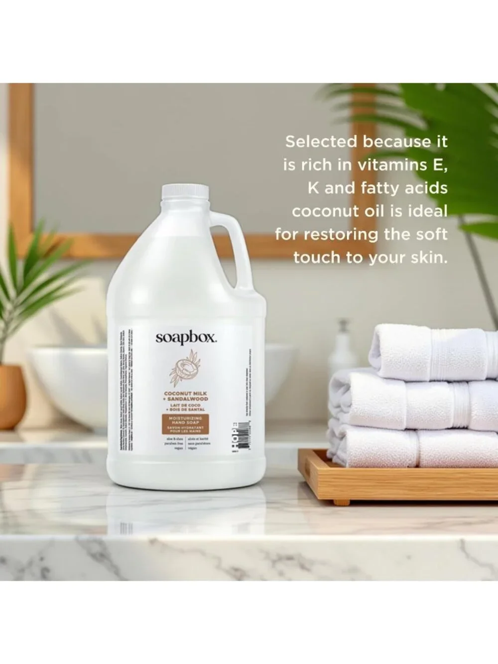 Coconut Milk & Sandalwood Liquid Hand Soap Refill - 1 Gallon, Gentle Cleanser